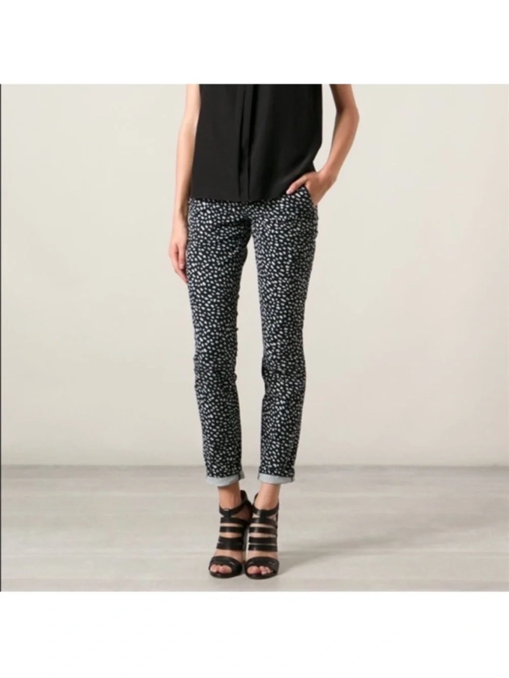 Tory Burch Walker Cargo Spotted Pony Skinny Pants Size 30